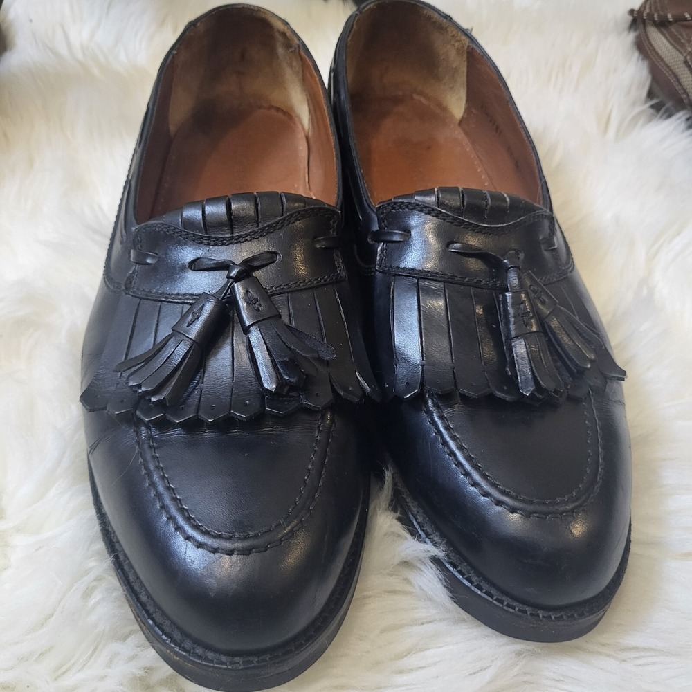 Johnston & Murphy Black Slip On Designer Style, Tassel Loafers‎ Shoes Mens Sz 11 - Picture 7 of 7